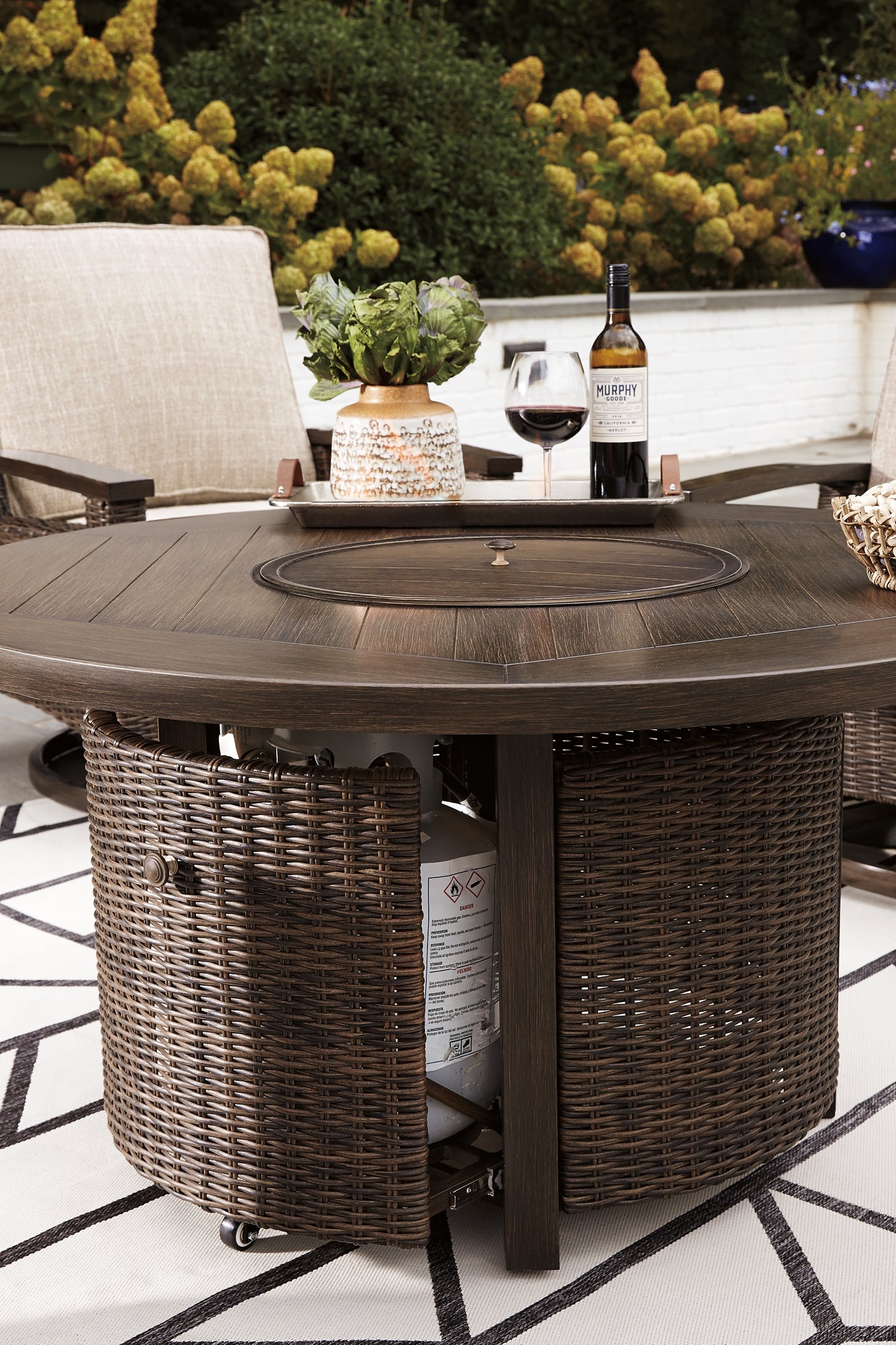 Paradise Trail Outdoor Fire Pit Table and 4 Chairs