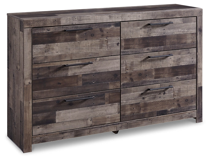 Derekson Queen Panel Bed with 2 Storage Drawers with Dresser