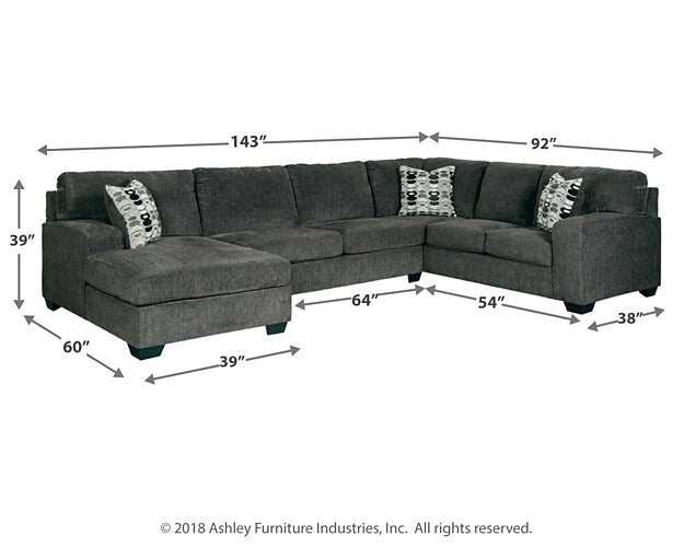 Ballinasloe 3-Piece Sectional with Ottoman