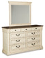 Bolanburg California King Panel Bed with Mirrored Dresser and Chest